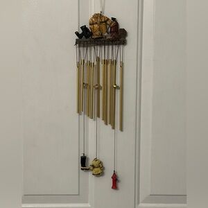 Gold Fireman themed Wind Chime with Figurines